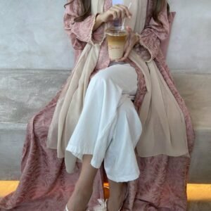 قطعة عباءة مطبوعة بزهور أنيقة وكاجوال