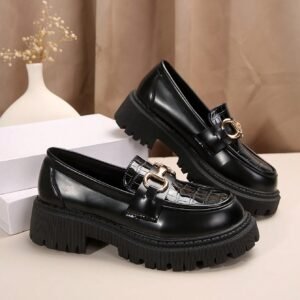 حذاء لوفر منصة مريح السميكة 'بلاتفورم' للنساء