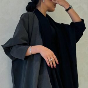 رداء كاجوال أنيق بخطوط ملونة واكمام